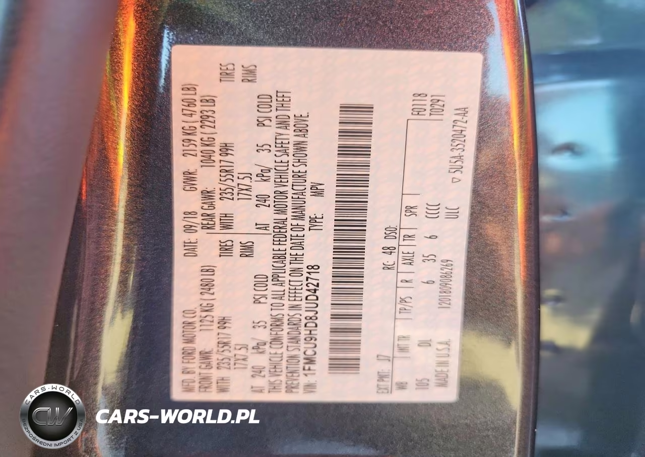 2018 Ford Escape Sel VIN:1FMCU9HD8JUD42718 - 13