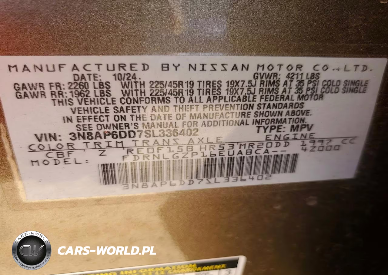 2025 Nissan Kicks Sr VIN:3N8AP6DD7SL336402 - 12