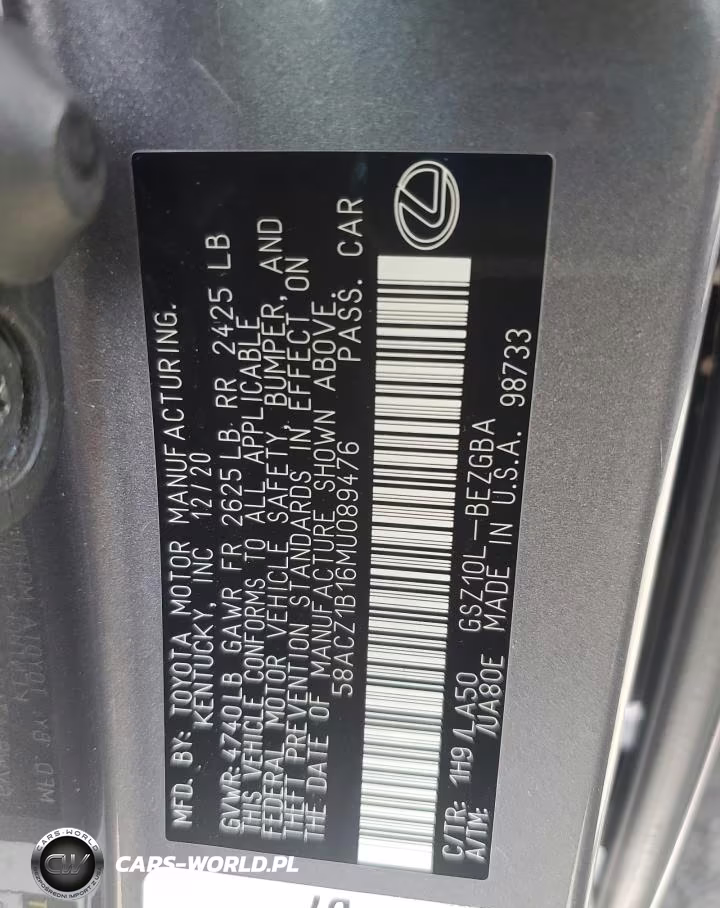 2021 Lexus Es 350 Base VIN:58ACZ1B16MU089476 - 13