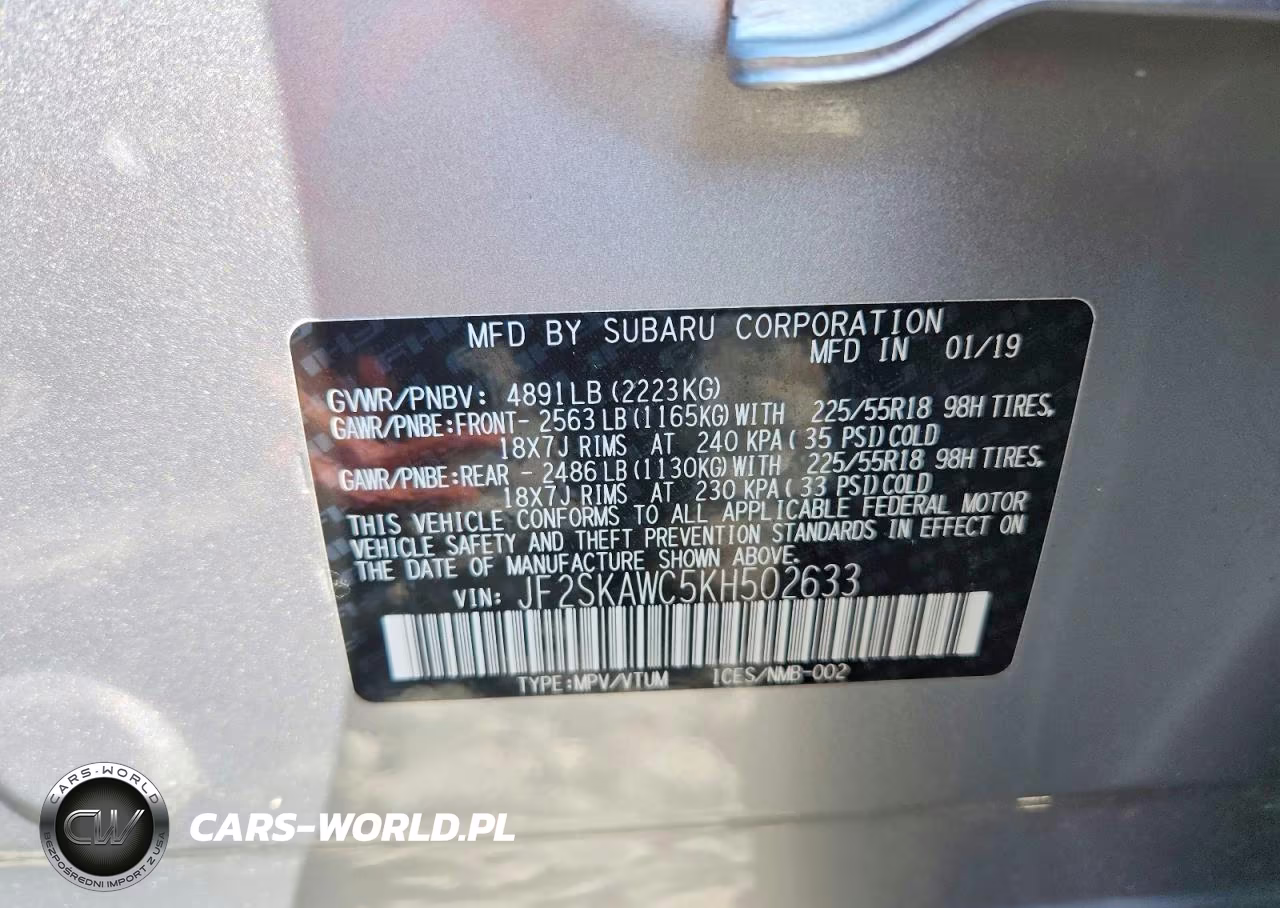 2019 Subaru Forester Touring VIN:JF2SKAWC5KH502633 - 12