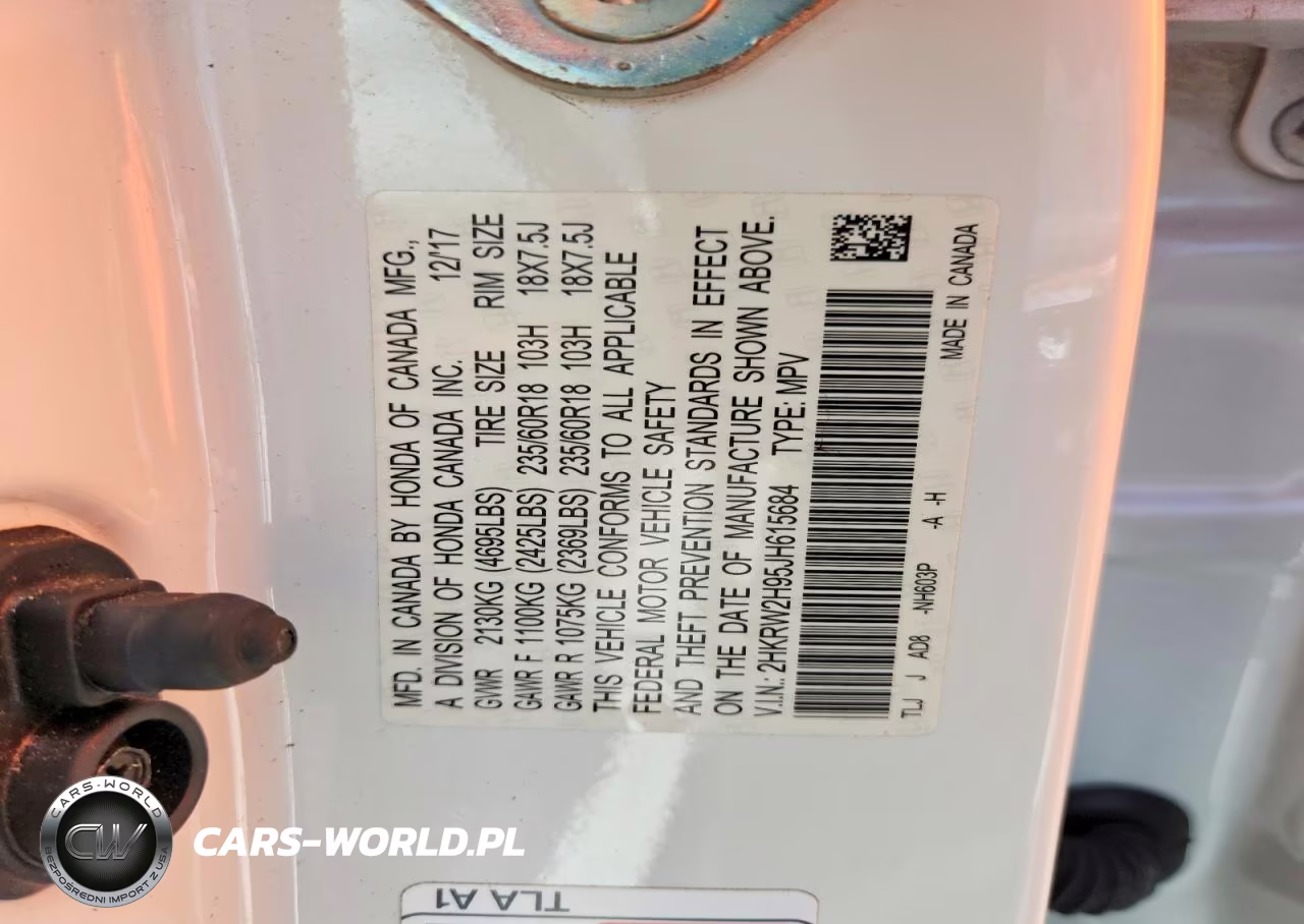 2018 Honda Cr-V Touring VIN:2HKRW2H95JH615684 - 13