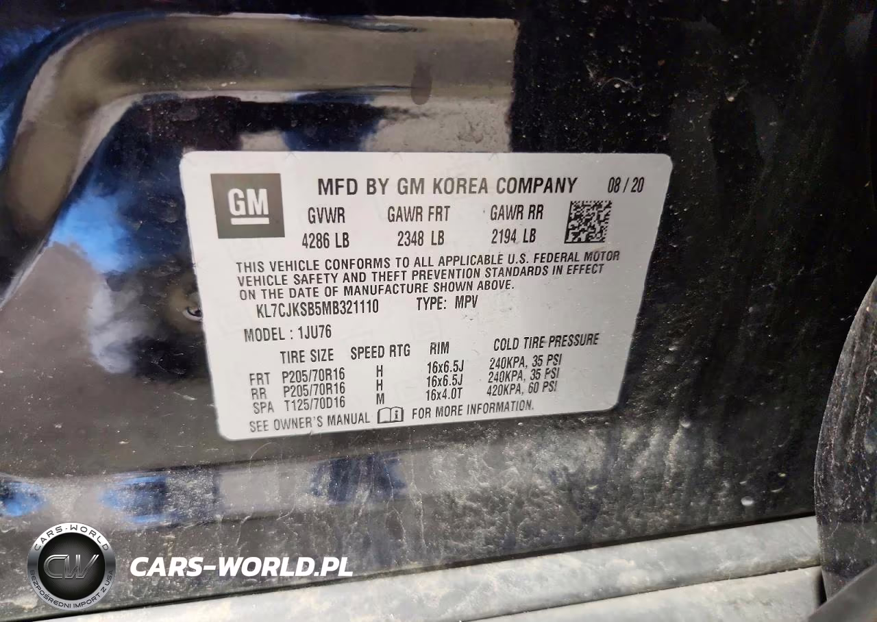 2021 Chevrolet Trax Ls VIN:KL7CJKSB5MB321110 - 12