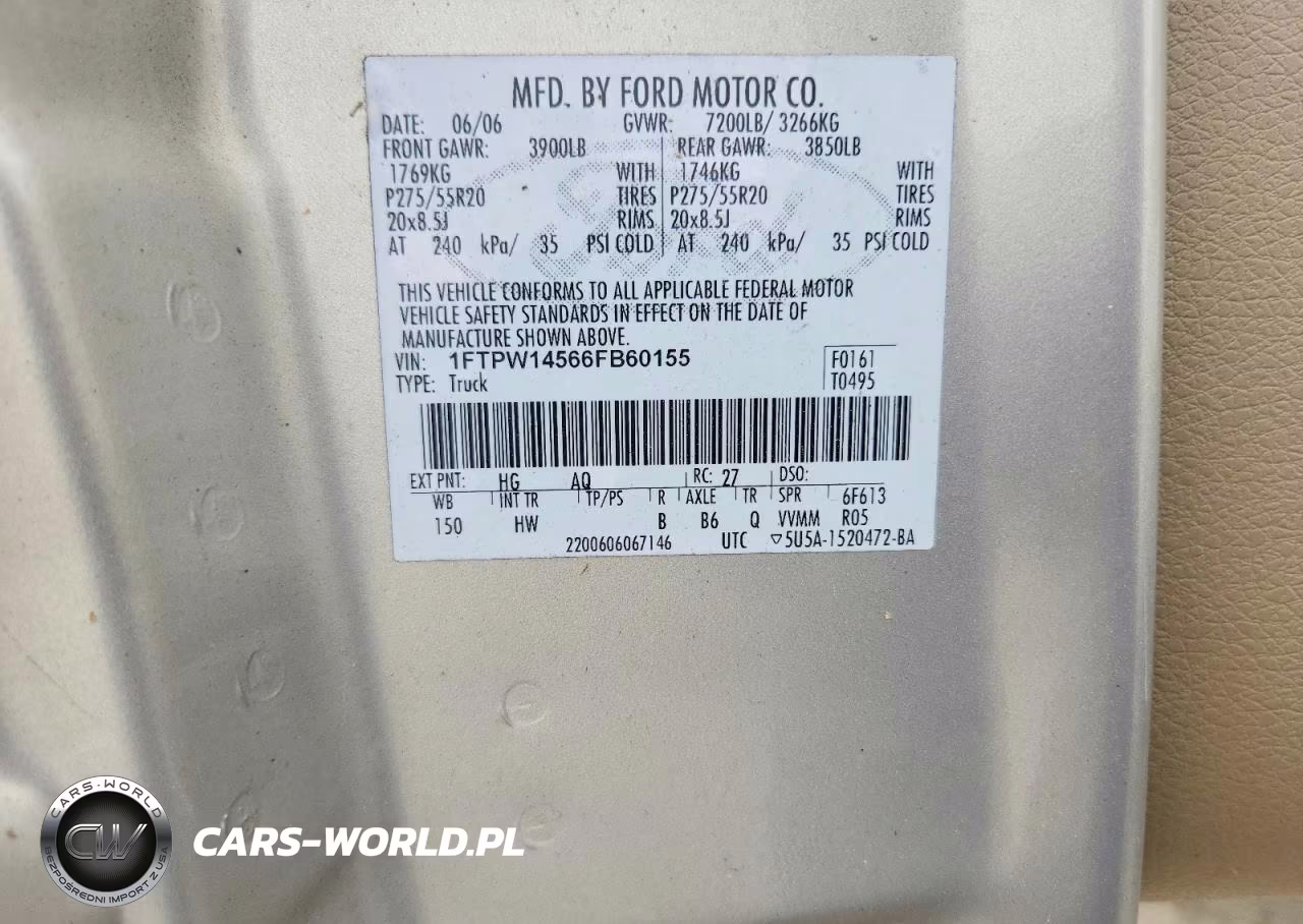 2006 Ford F150 Supercrew VIN:1FTPW14566FB60155 - 12