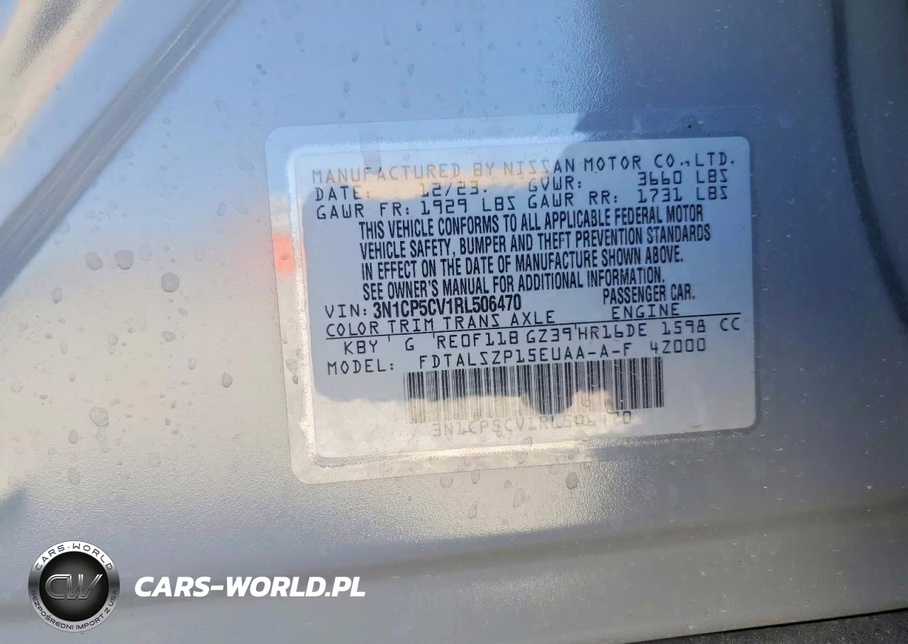 2024 Nissan Kicks Sv VIN:3N1CP5CV1RL506470 - 14