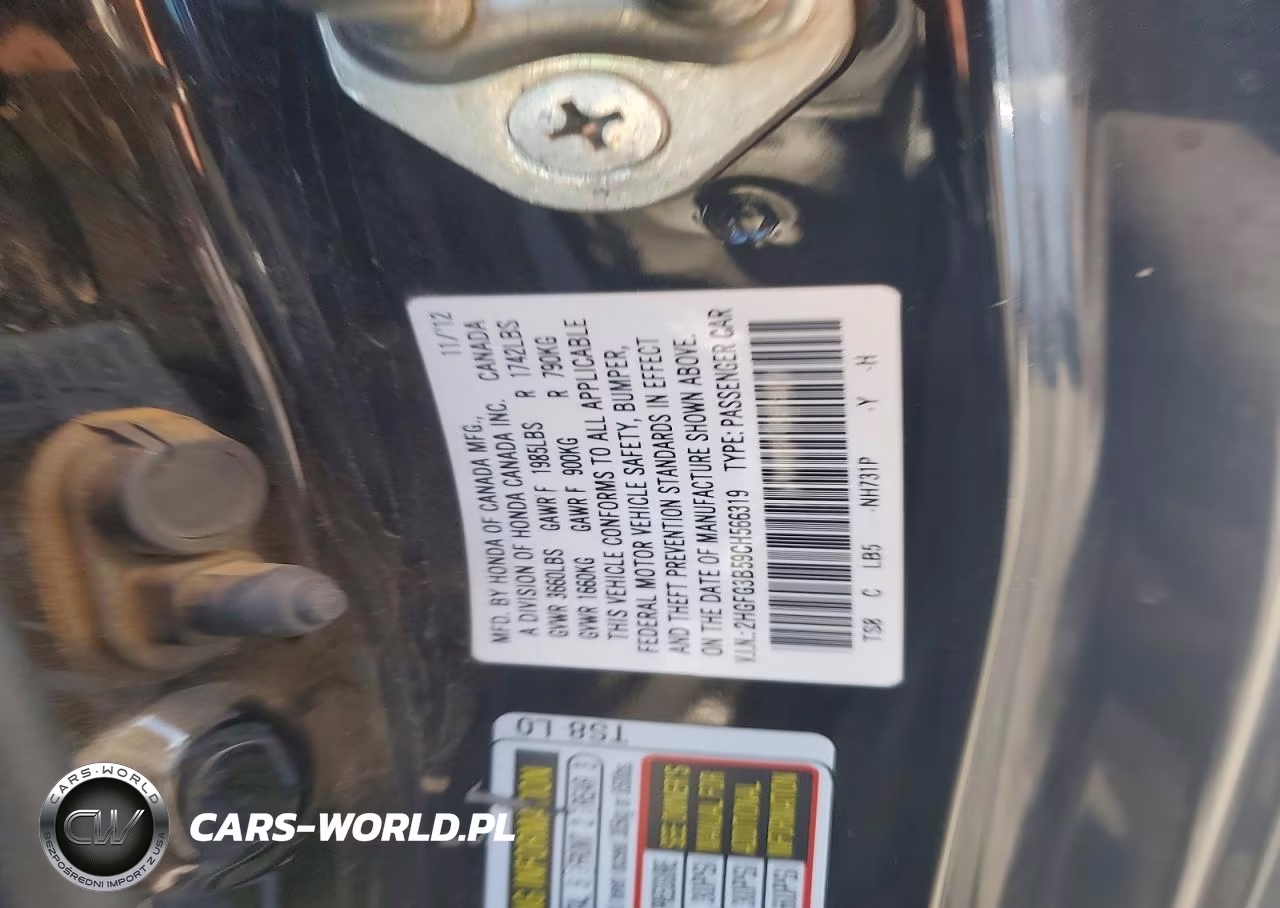 2012 Honda Civic Lx VIN:2HGFG3B59CH566319 - 12
