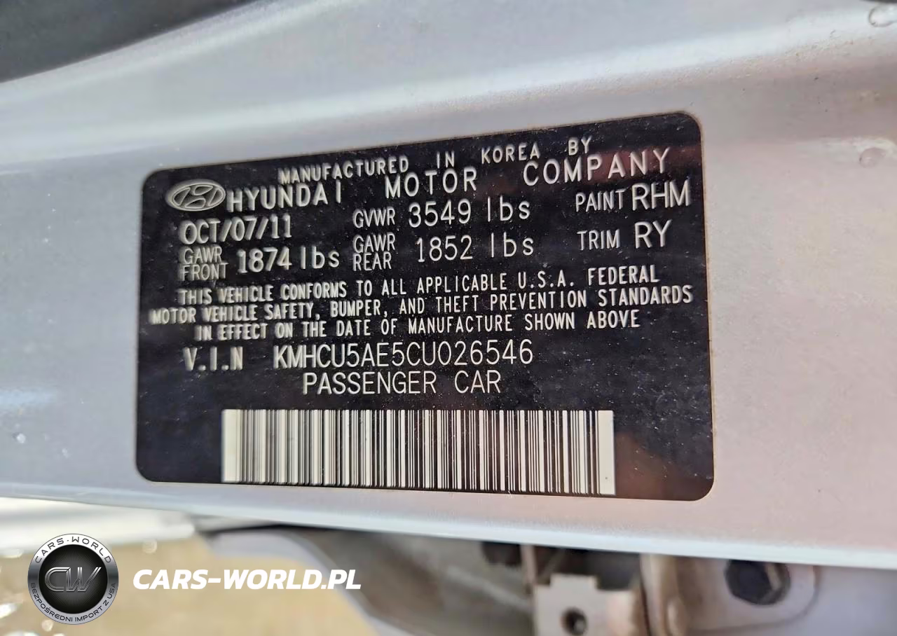 2012 Hyundai Accent Se VIN:KMHCU5AE5CU026546 - 12