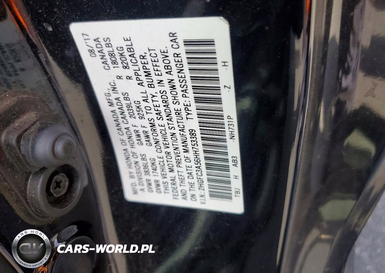 2017 Honda Civic Si VIN:2HGFC3A56HH753389 - 12