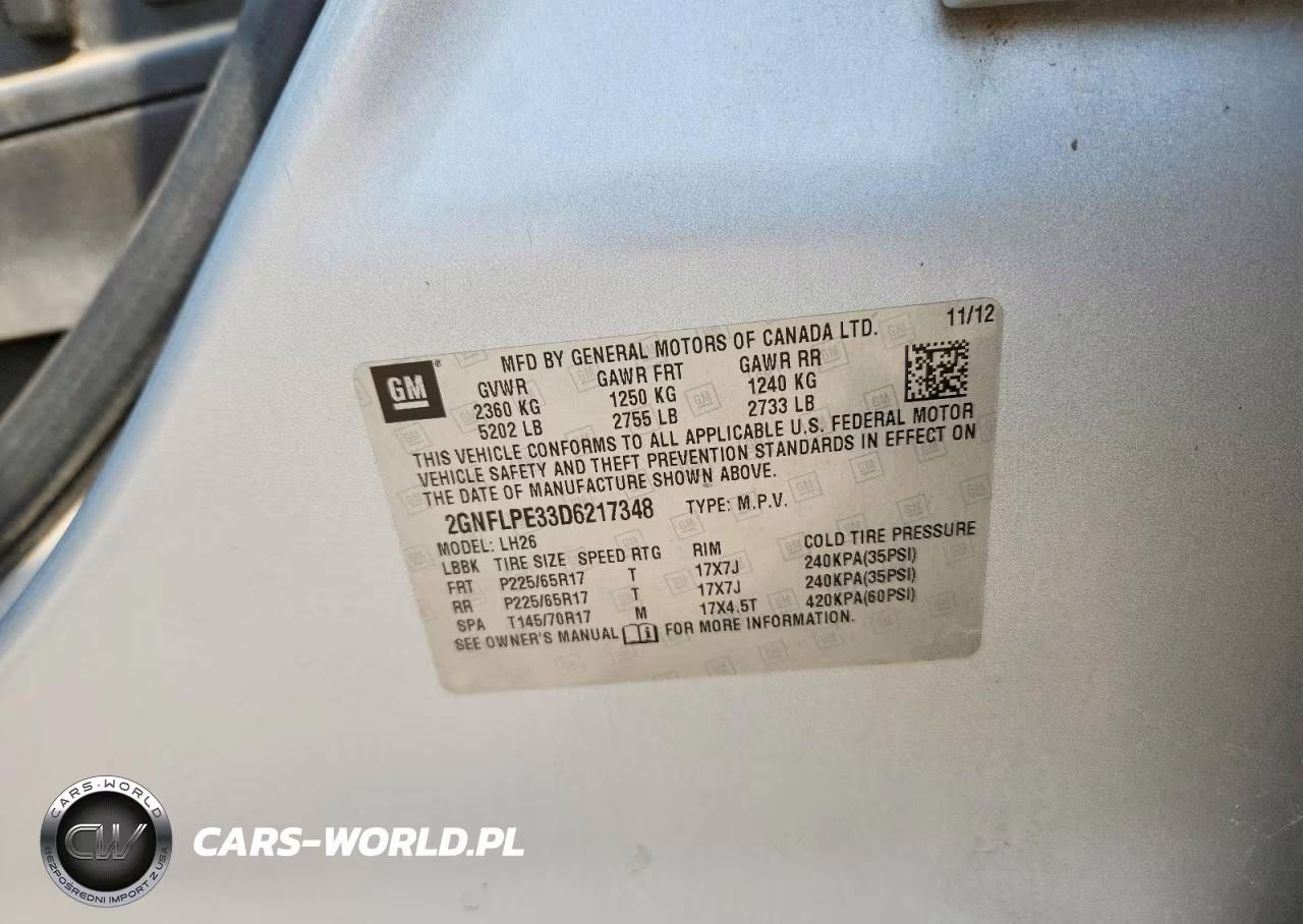 2013 Chevrolet Equinox Lt VIN:2GNFLPE33D6217348 - 12