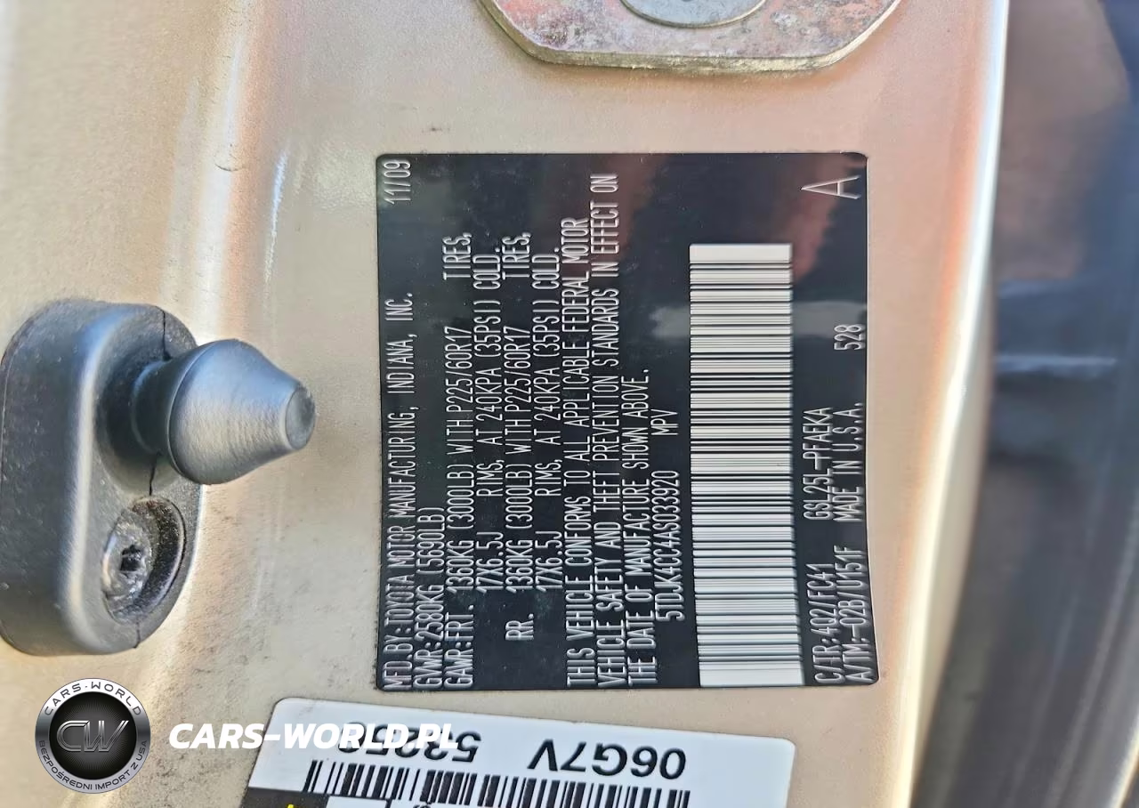 2010 Toyota Sienna Le VIN:5TDJK4CC4AS033920 - 13