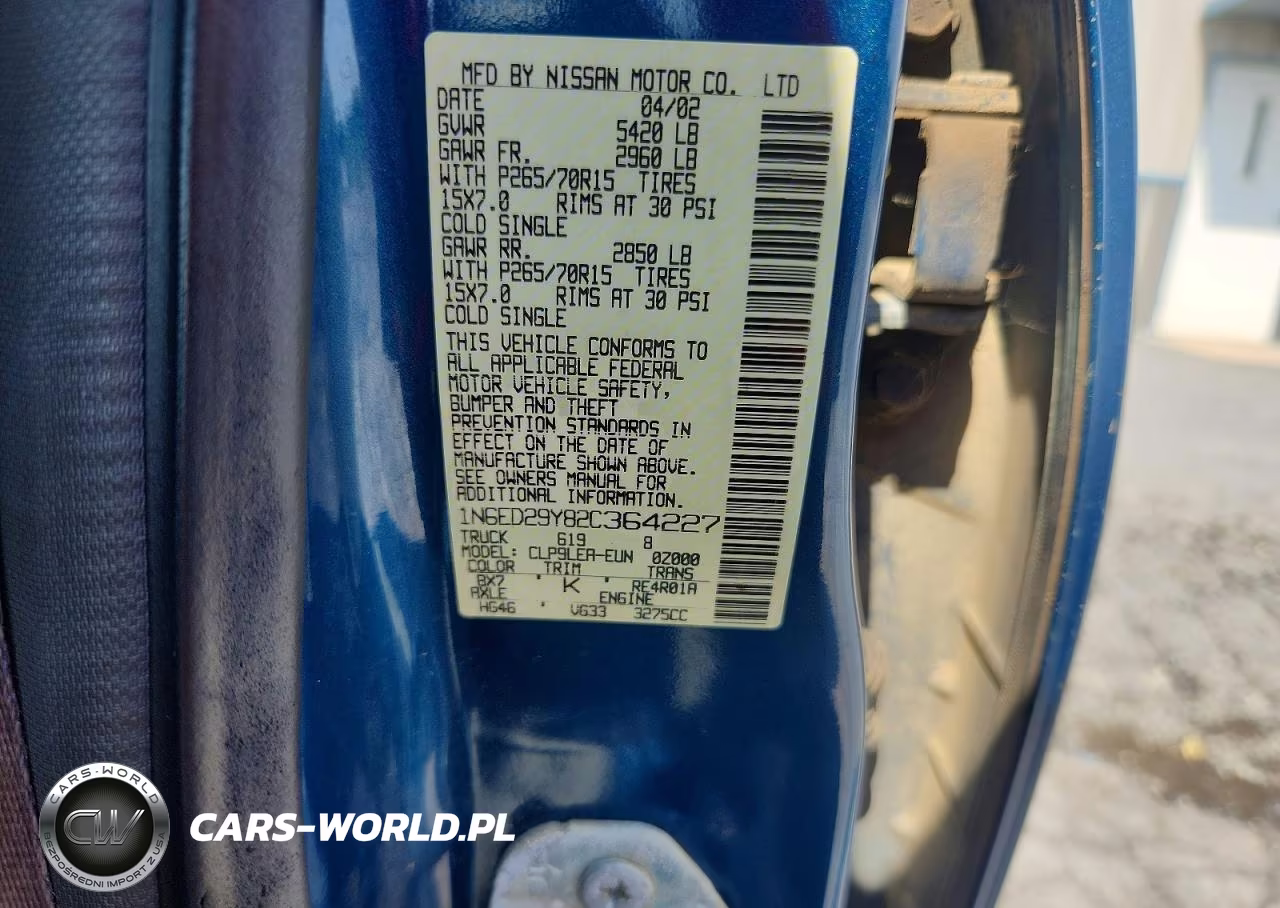 2002 Nissan Frontier Xe-V6 VIN:1N6ED29Y82C364227 - 12