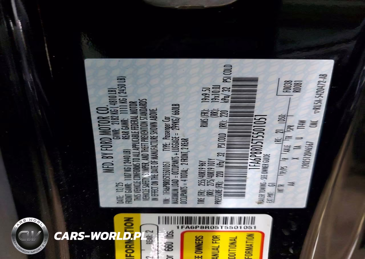 2026 Ford Mustang Dark Horse VIN:1FA6P8R05T5501051 - 13