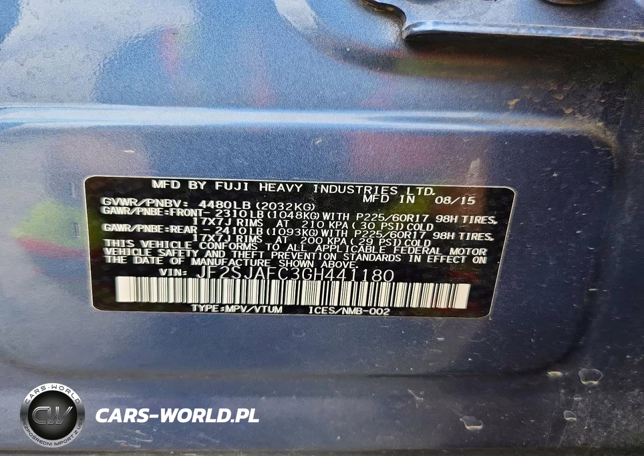 2016 Subaru Forester 2.5I Premium VIN:JF2SJAFC3GH441180 - 13