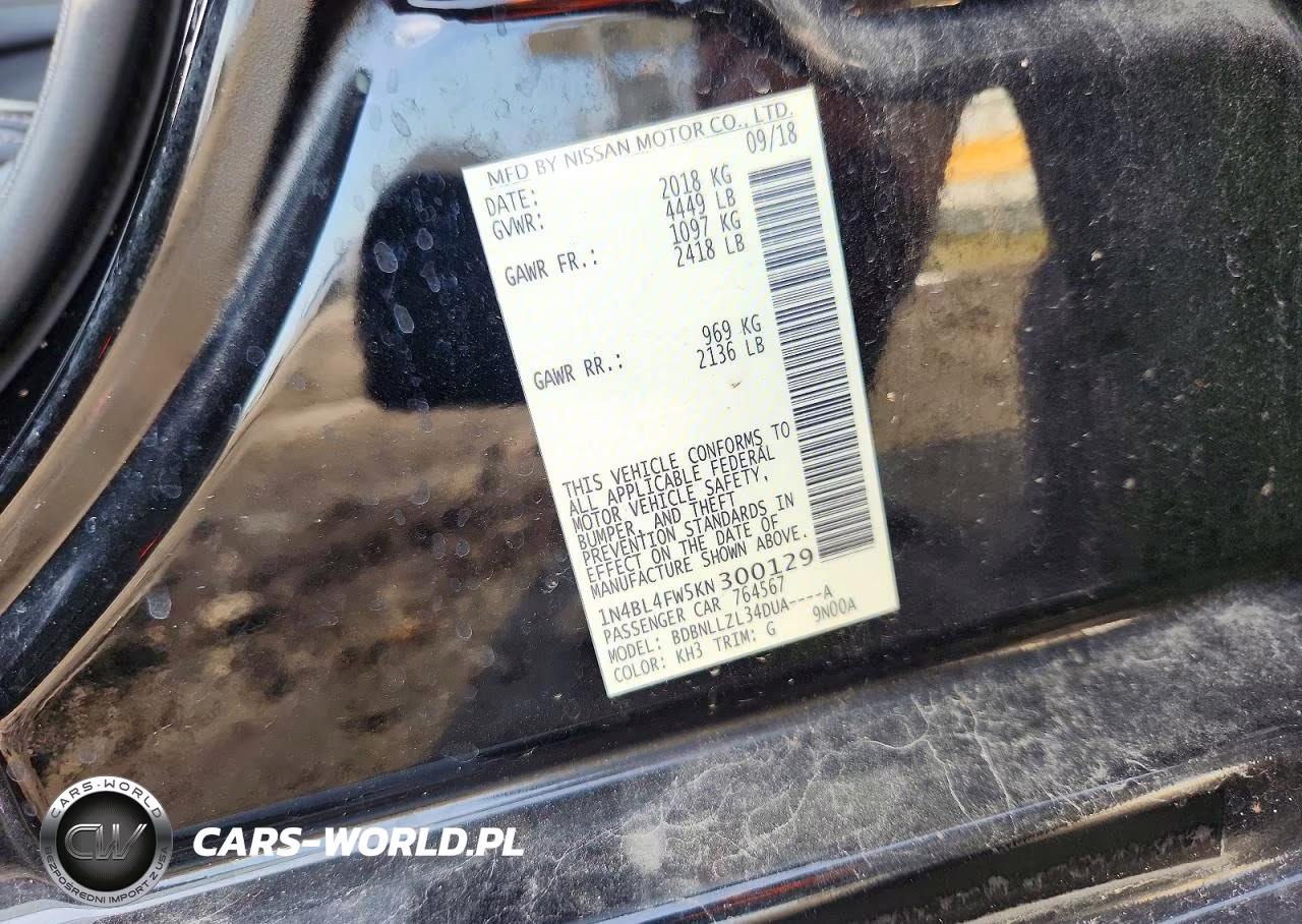 2019 Nissan Altima Platinum VIN:1N4BL4FW5KN300129 - 12
