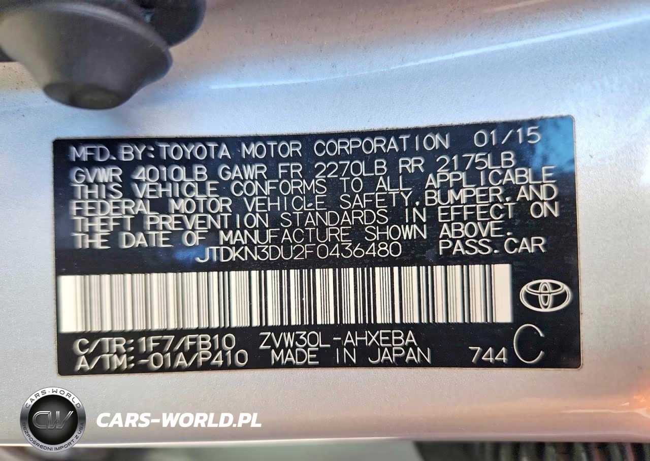 2015 Toyota Prius Two VIN:JTDKN3DU2F0436480 - 12