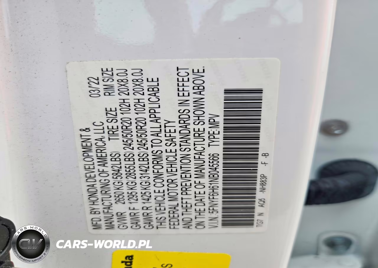 2022 Honda Pilot Touring VIN:5FNYF6H61NB045566 - 13