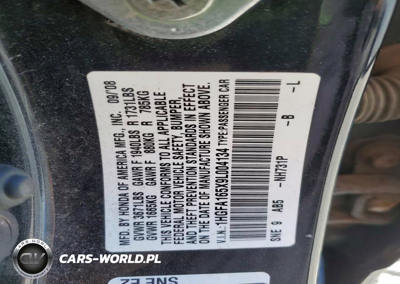 2009 Honda Civic Lx VIN:1HGFA165X9L004134 - 12