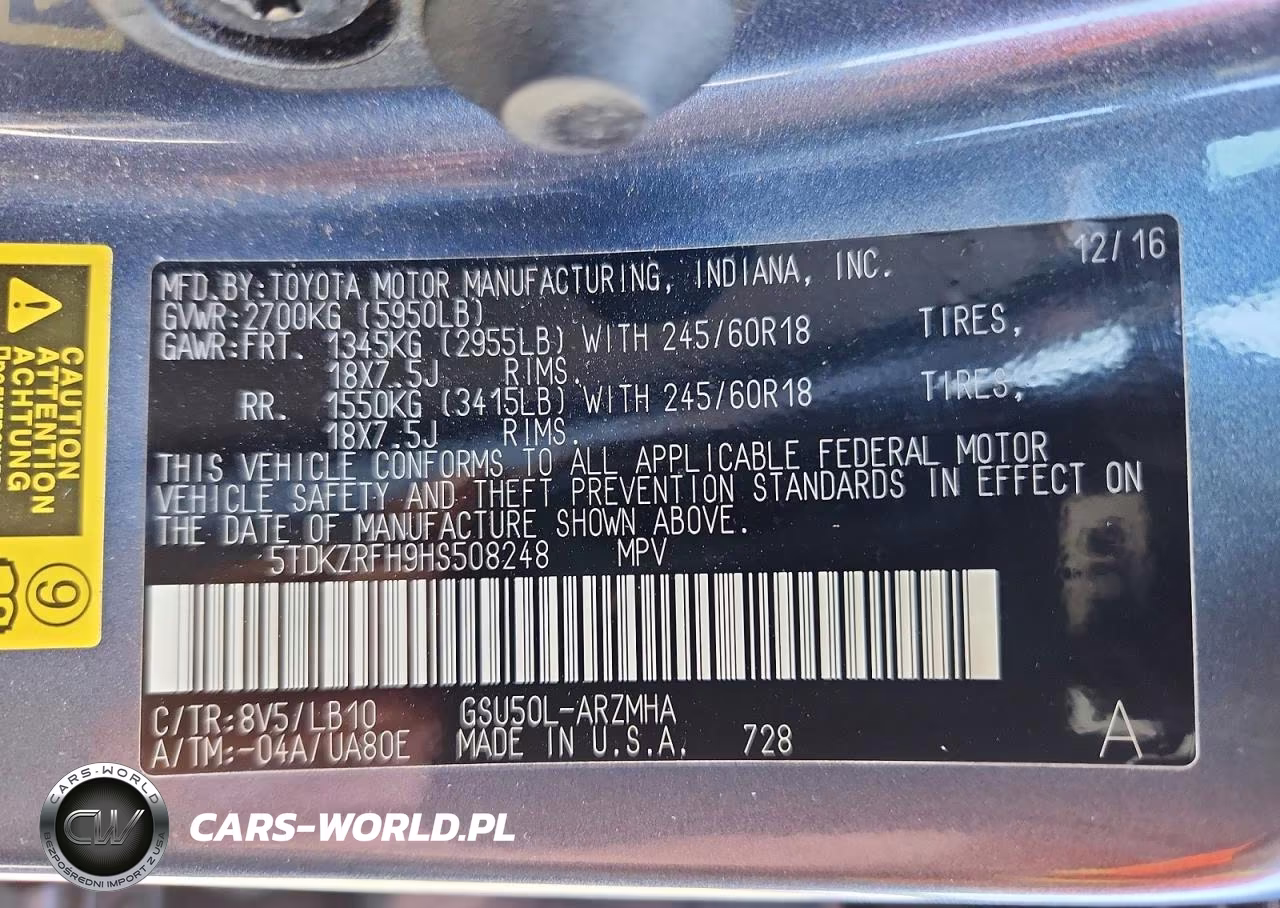 2017 Toyota Highlander Xle VIN:5TDKZRFH9HS508248 - 14