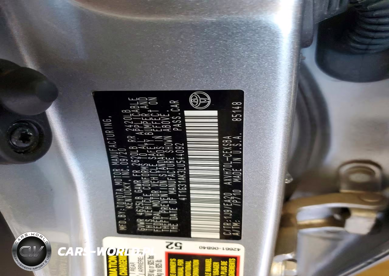 2020 Toyota Camry Se VIN:4T1G31AK3LU544092 - 12