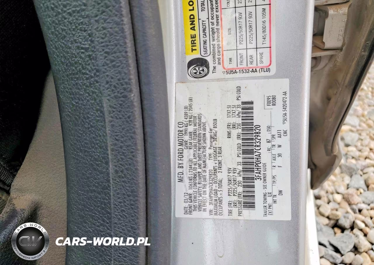 2012 Ford Fusion Se VIN:3FAHP0HA7CR329820 - 12