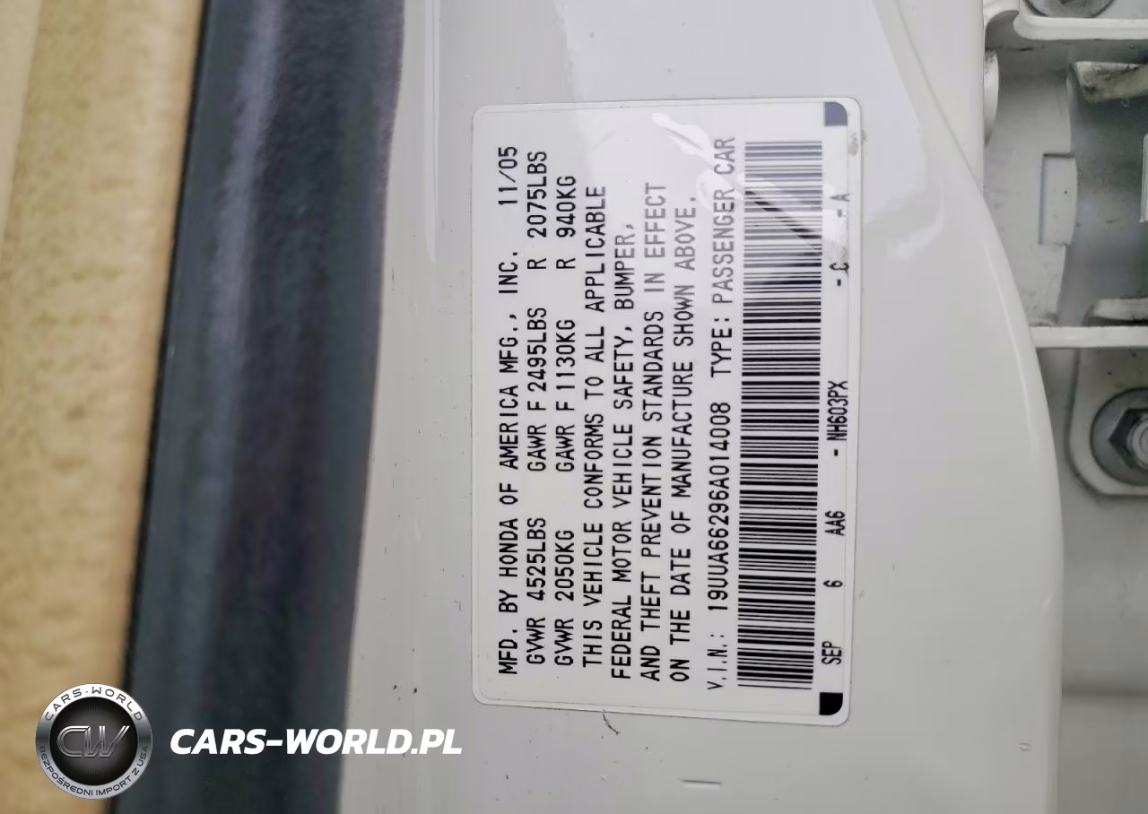 2006 Acura 3.2Tl VIN:19UUA66296A014008 - 12