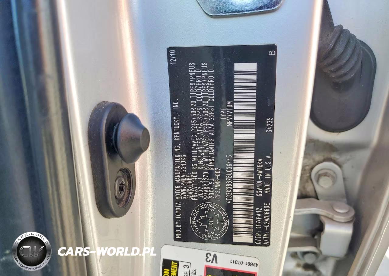 2011 Toyota Venza Fwd V6 VIN:4T3ZK3BB7BU036445 - 14
