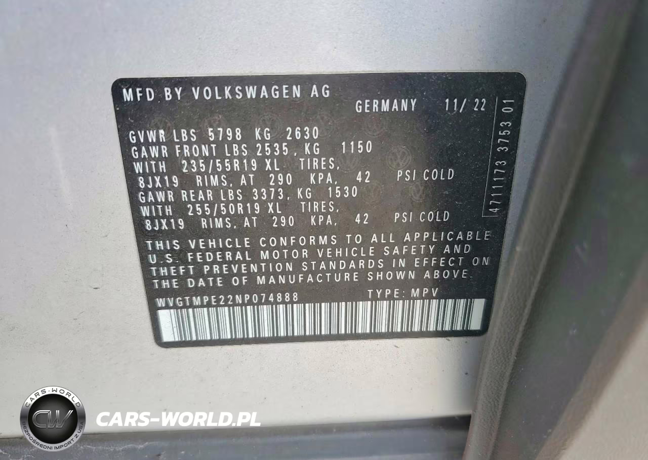 2022 Volkswagen Id.4 Pro S VIN:WVGTMPE22NP074888 - 13