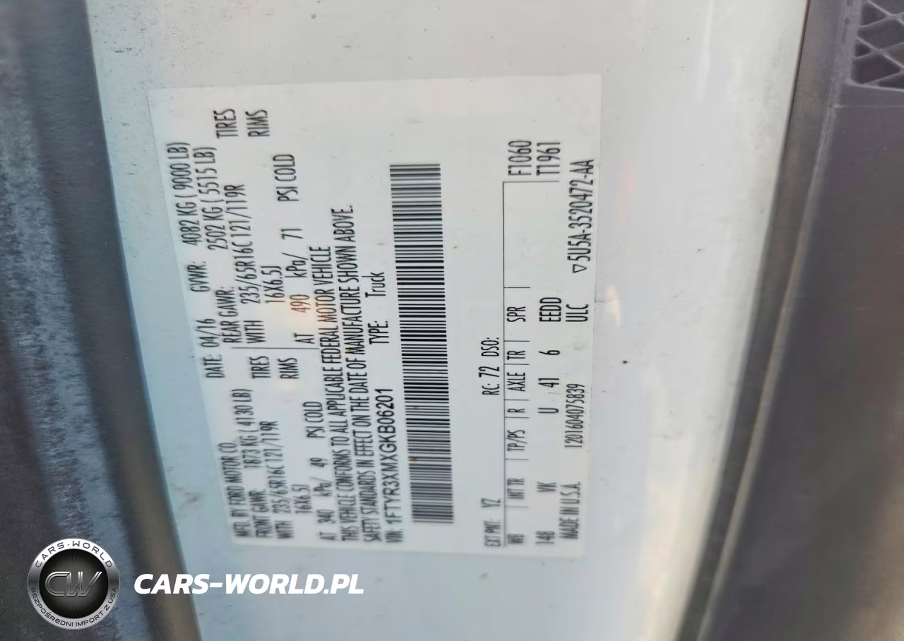 2016 Ford Transit 250 Delivery Van VIN:1FTYR3XMXGKB06201 - 14