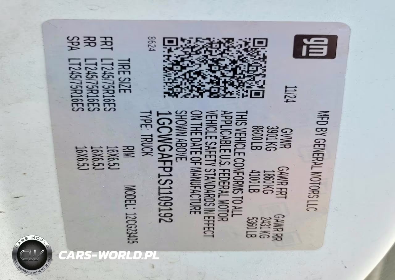 2025 Chevrolet Express G2500 VIN:1GCWGAFP1S1109192 - 13