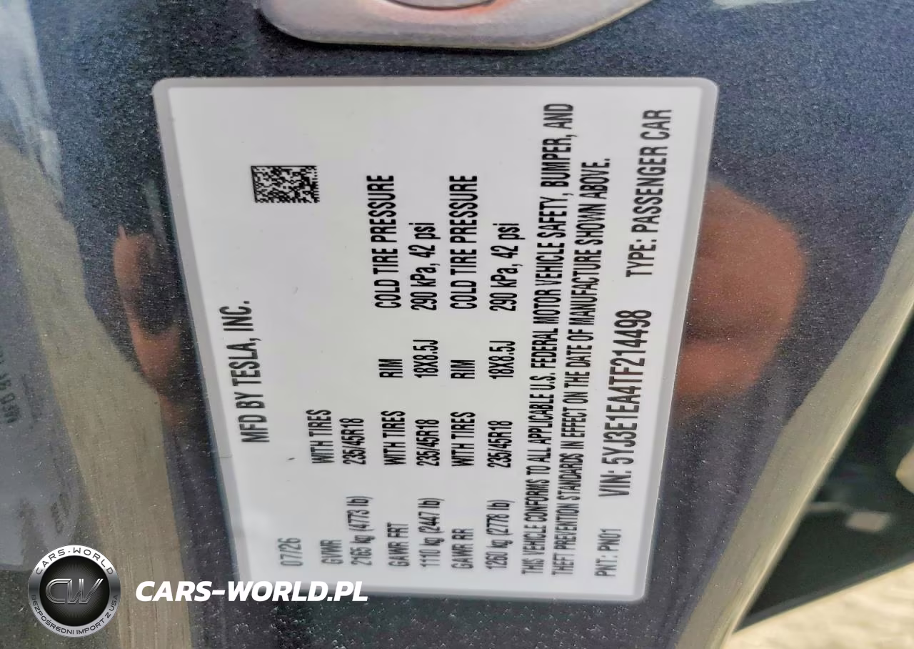 2026 Tesla Model 3 VIN:5YJ3E1EA4TF214498 - 13