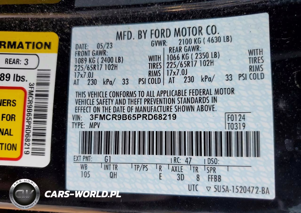 2023 Ford Bronco Sport Big Bend VIN:3FMCR9B65PRD68219 - 13