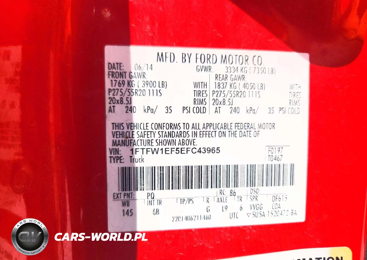 2014 Ford F150 Supercrew VIN:1FTFW1EF5EFC43965 - 12