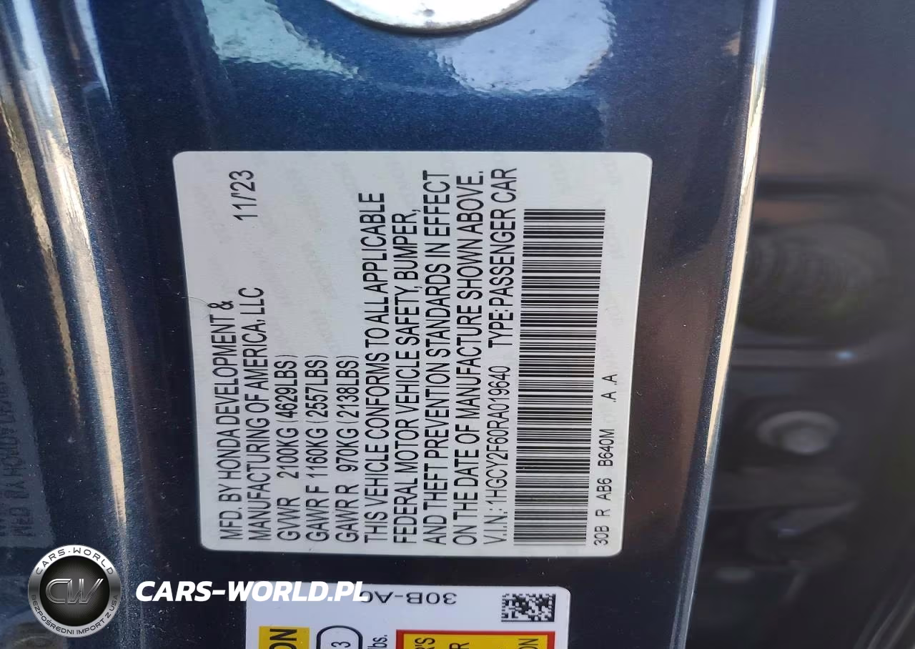 2024 Honda Accord Hybrid Exl VIN:1HGCY2F60RA019640 - 12