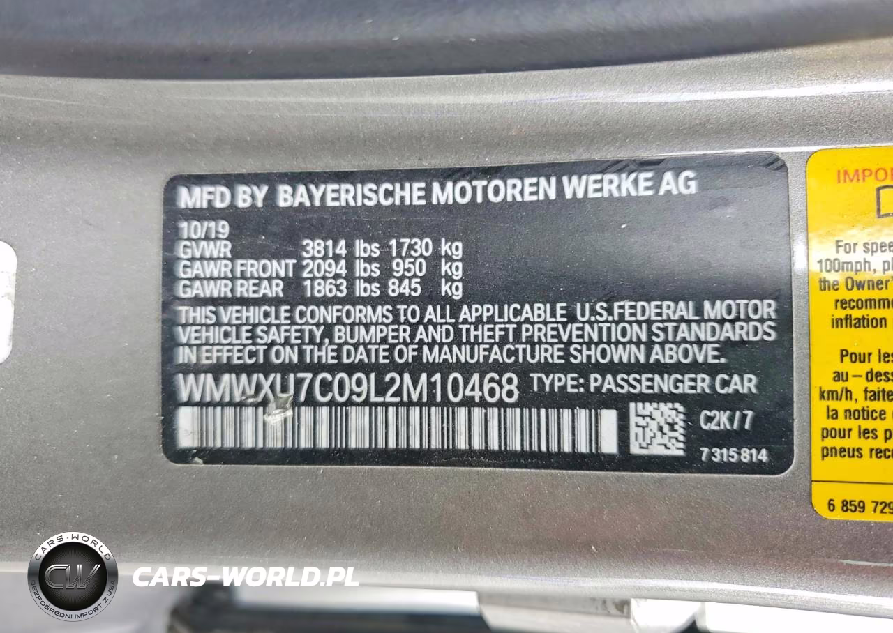 2020 Mini Cooper VIN:WMWXU7C09L2M10468 - 12