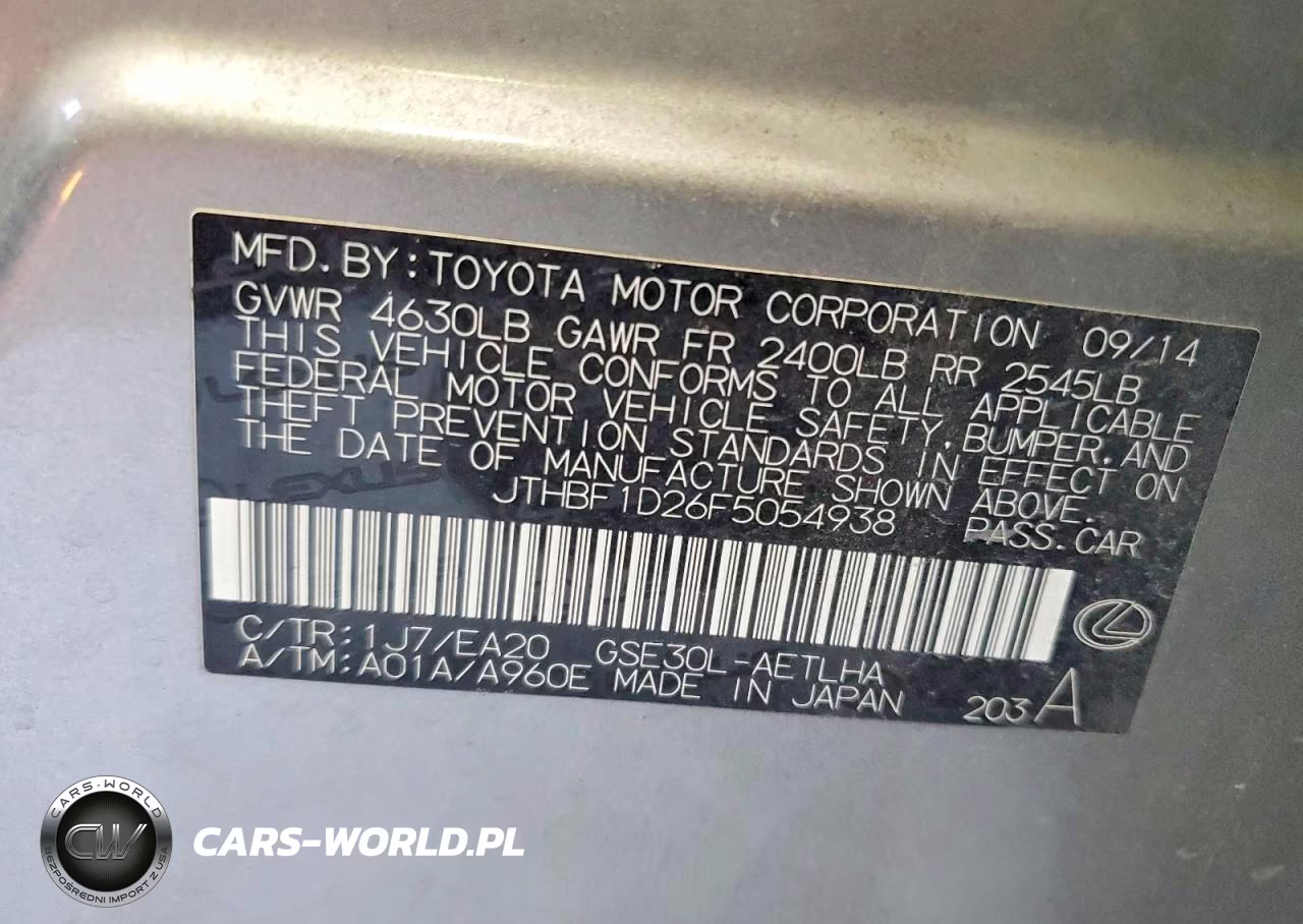 2015 Lexus Is 250 VIN:JTHBF1D26F5054938 - 12