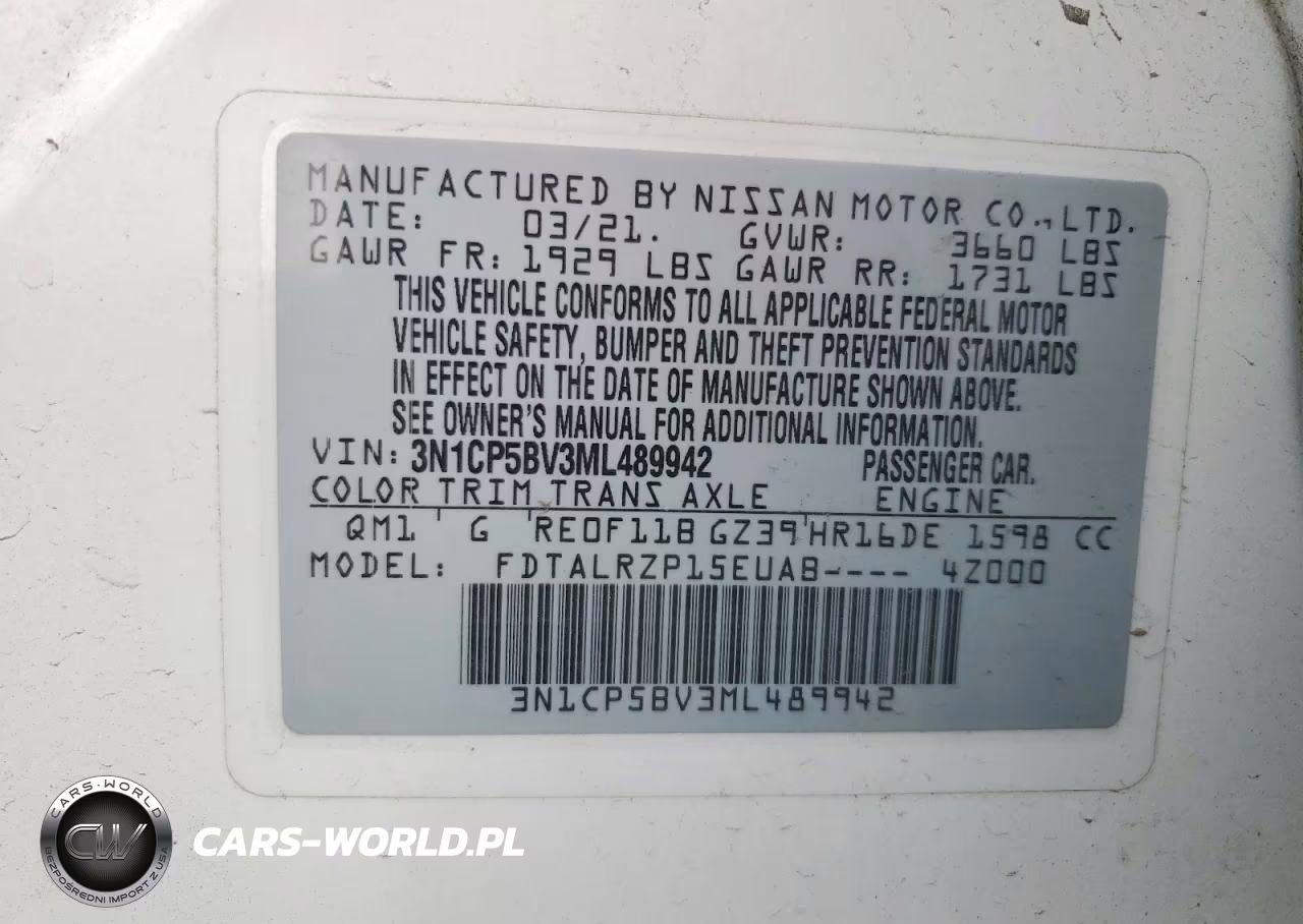 2021 Nissan Kicks S VIN:3N1CP5BV3ML489942 - 12