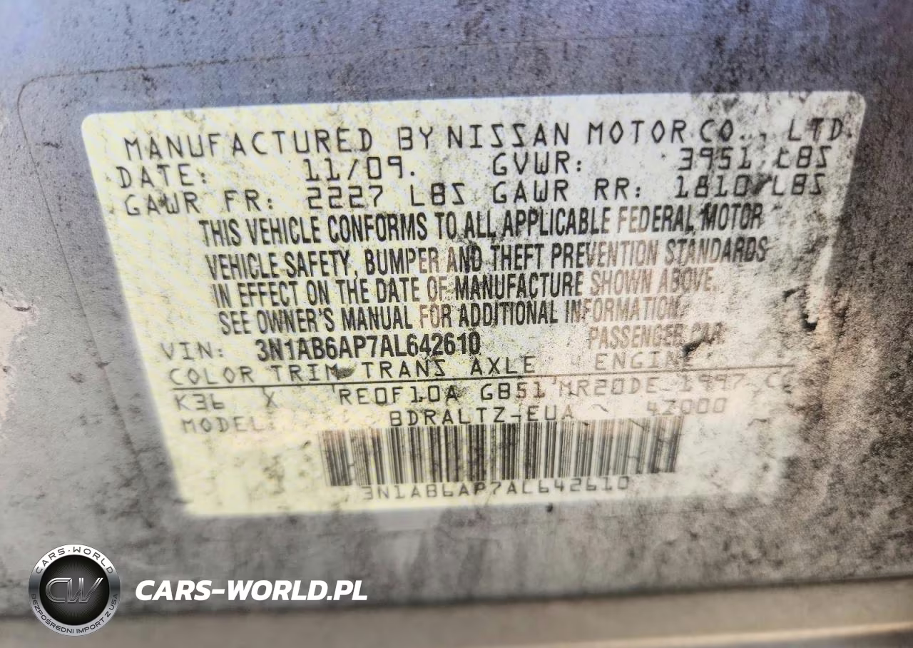 2010 Nissan Sentra 2.0 VIN:3N1AB6AP7AL642610 - 12