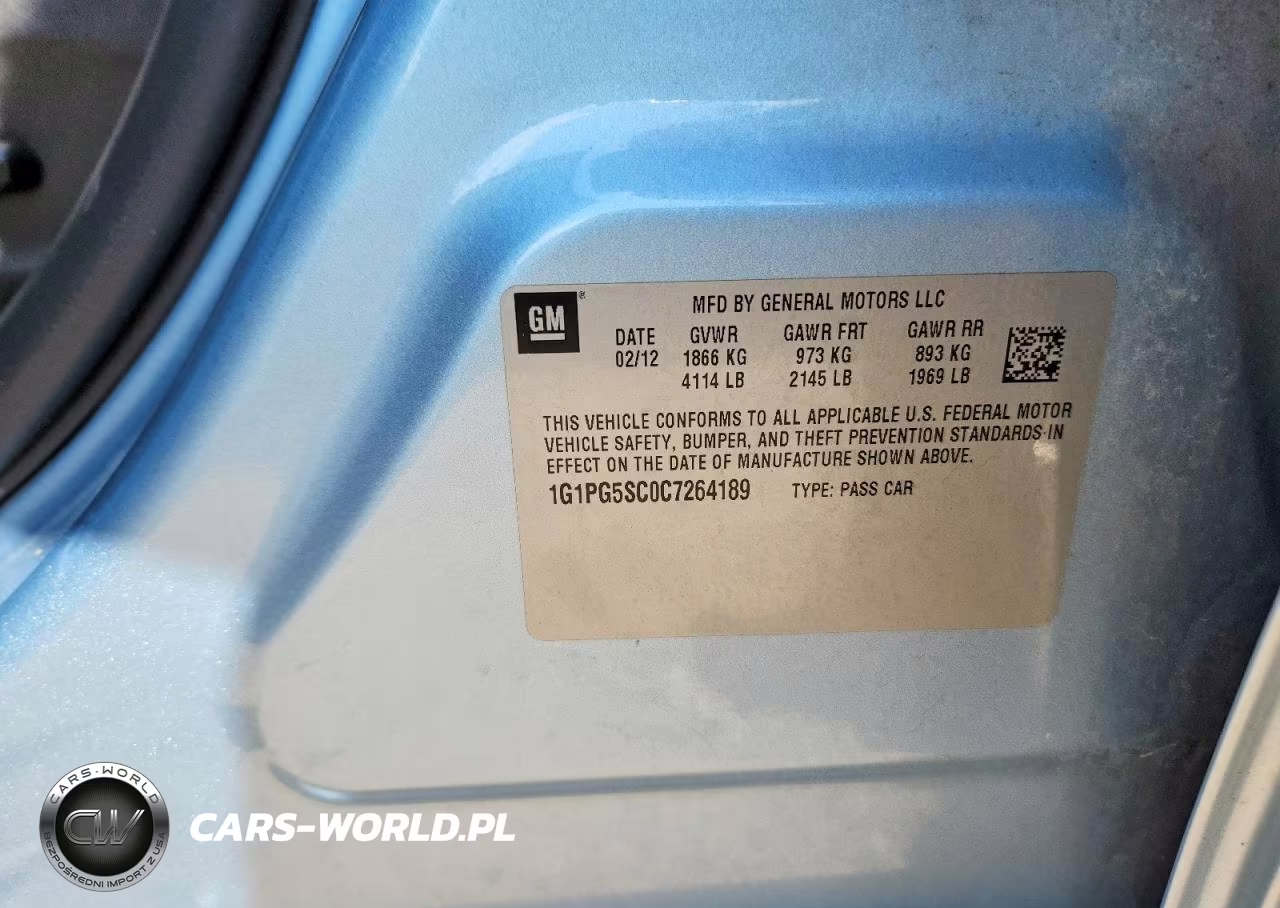 2012 Chevrolet Cruze Lt VIN:1G1PG5SC0C7264189 - 12