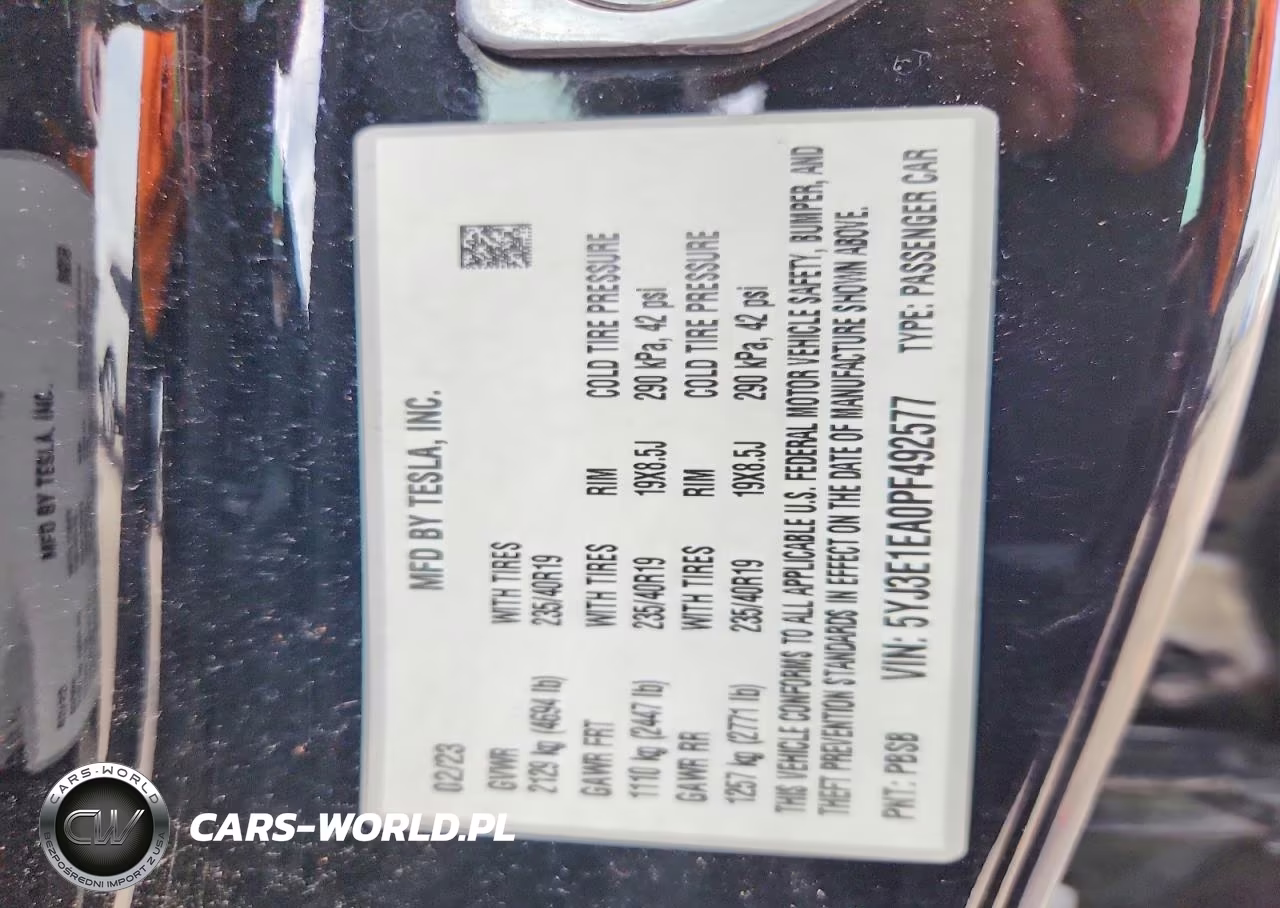 2023 Tesla Model 3 VIN:5YJ3E1EA0PF492577 - 12