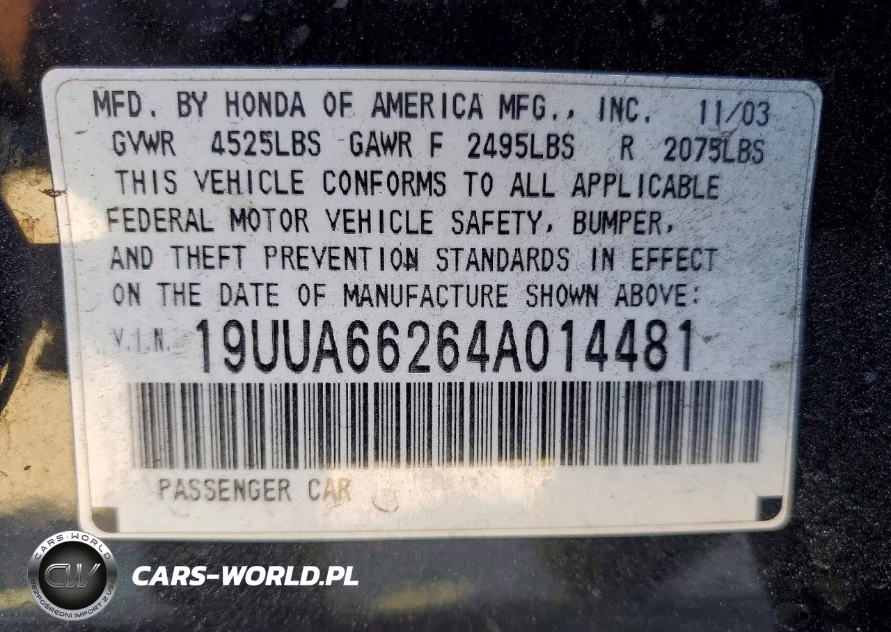 2004 Acura Tl VIN:19UUA66264A014481 - 12