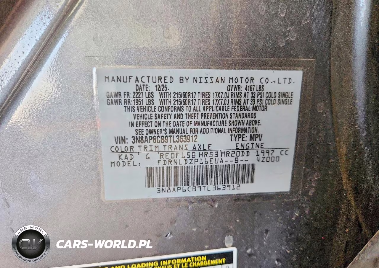 2026 Nissan Kicks Sv VIN:3N8AP6CB9TL363912 - 12