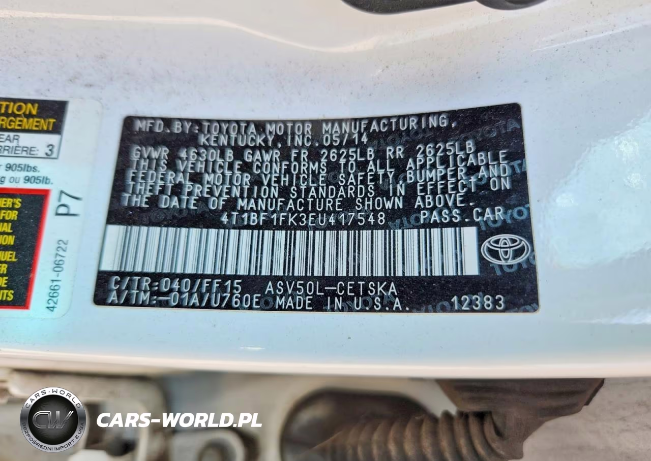 2014 Toyota Camry Se VIN:4T1BF1FK3EU417548 - 12