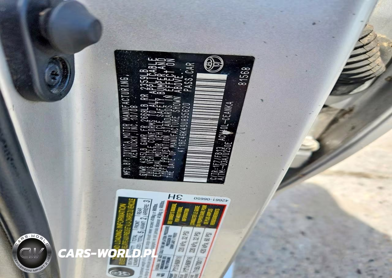 2009 Toyota Camry Le VIN:4T1BE46K49U895620 - 12