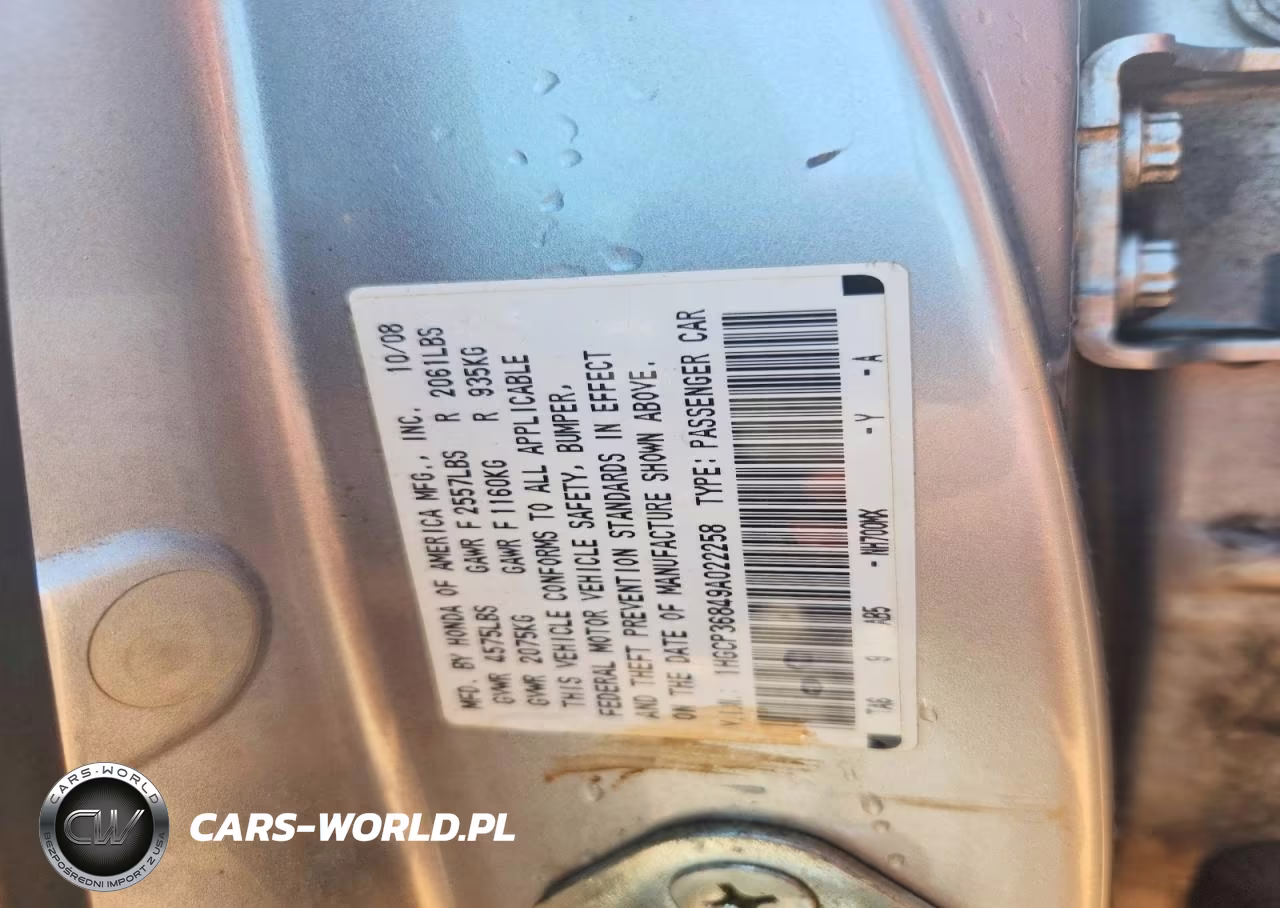 2009 Honda Accord Exl VIN:1HGCP36849A022258 - 13