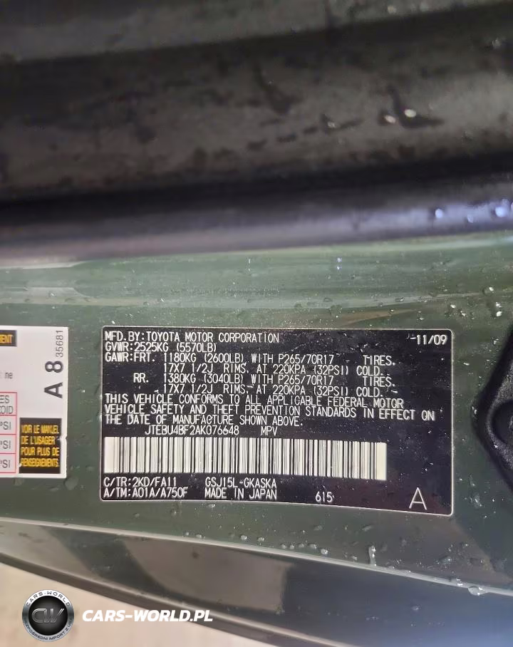 2010 Toyota Fj Cruiser Base VIN:JTEBU4BF2AK076648 - 13