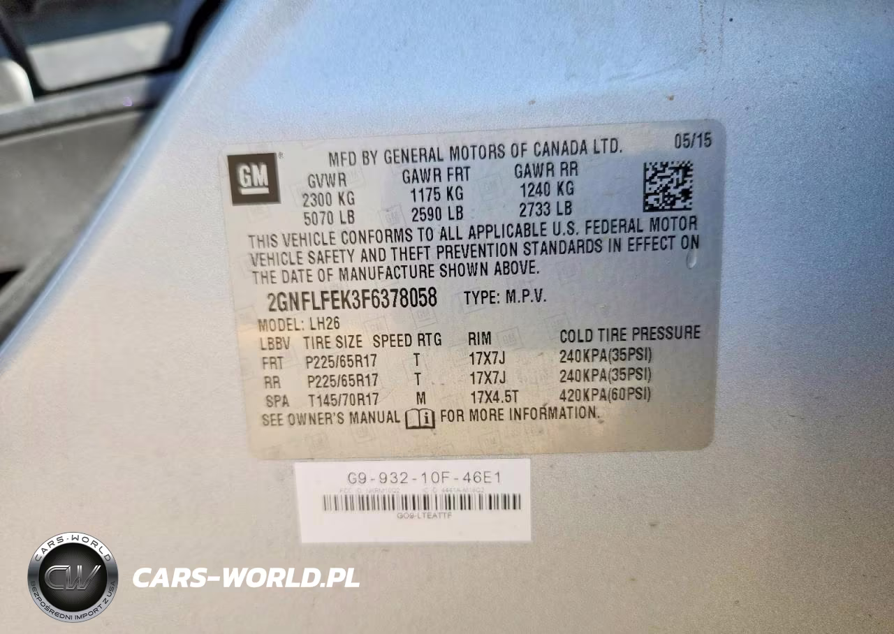 2015 Chevrolet Equinox Lt VIN:2GNFLFEK3F6378058 - 13