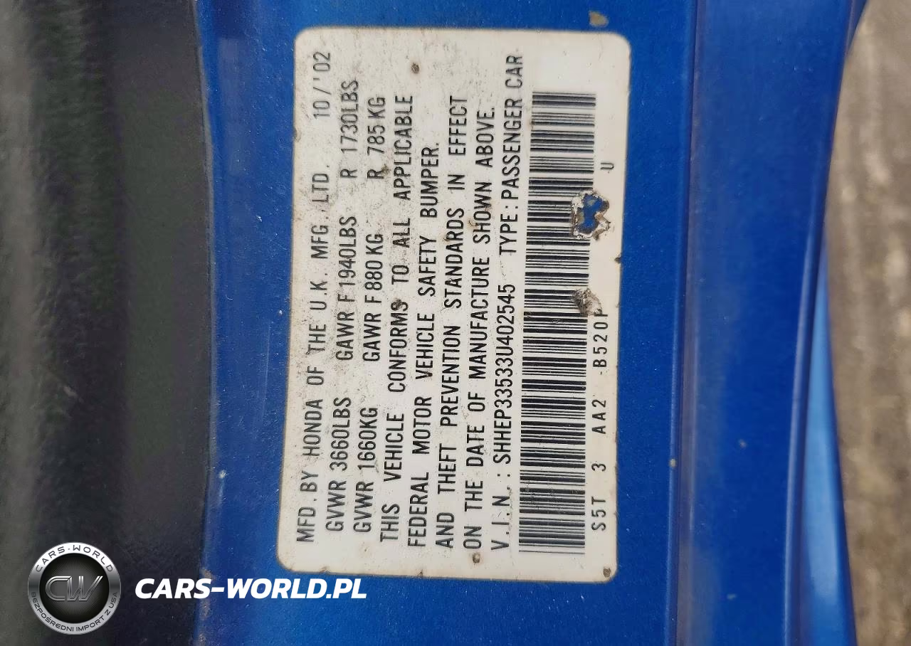 2003 Honda Civic Si VIN:SHHEP33533U402545 - 12