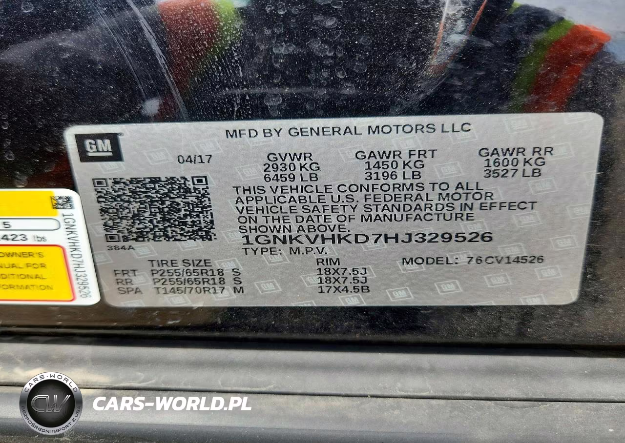 2017 Chevrolet Traverse Lt VIN:1GNKVHKD7HJ329526 - 13