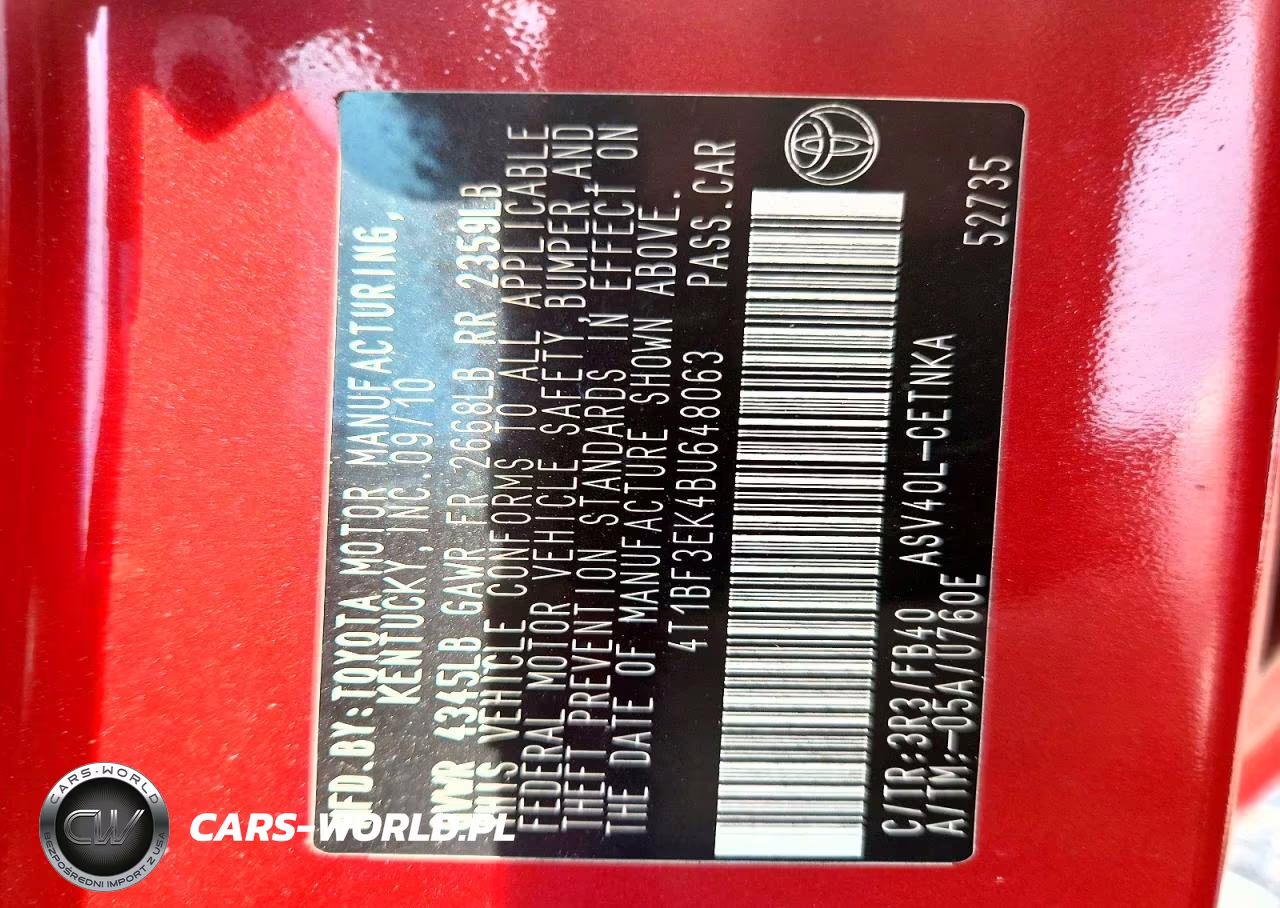 2011 Toyota Camry Le VIN:4T1BF3EK4BU648063 - 12