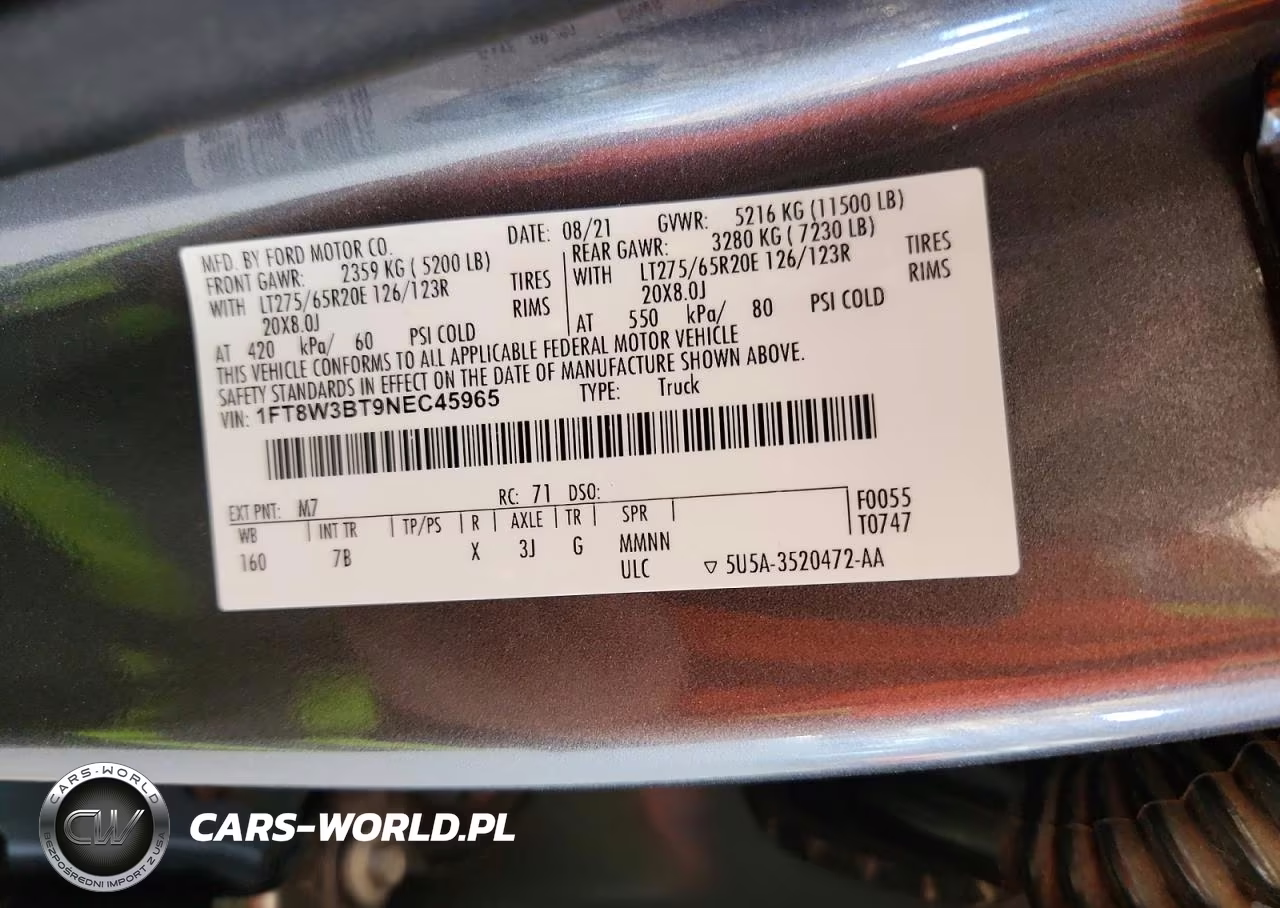 2022 Ford F350 Super Duty VIN:1FT8W3BT9NEC45965 - 12