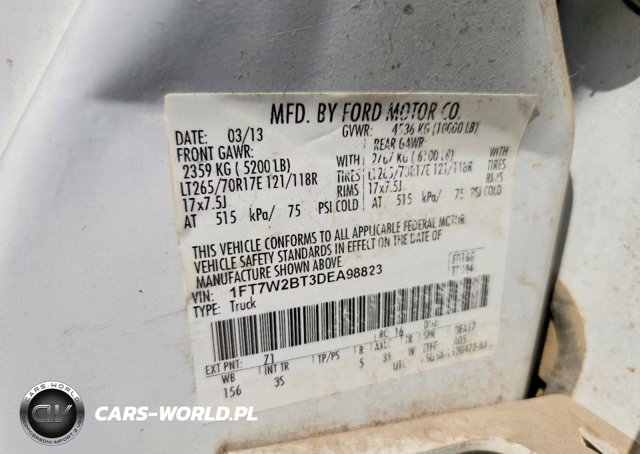 2013 Ford F250 Super Duty VIN:1FT7W2BT3DEA98823 - 12